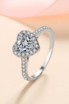 Tara Lynn's 1 Carat Moissanite Heart-Shaped Ring - Tara Lynn's Boutique Ghost Mannequin, Rhinestone Material, Heart Shaped Rings, Heart Shaped Diamond, Moissanite Jewelry, 3 Carat, Moissanite Rings, Girls Jewelry, 1 Carat