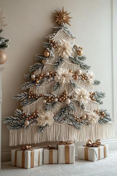 #homedecor, #interiordesign, #homedesign, #decor inspiration Boho Christmas Decor Ideas, Boho Tree, Boho Christmas Tree, Boho Christmas Decor, Christmas Decor Inspiration, Porch Christmas, Boho Christmas, Easter Greetings, Macrame Ideas