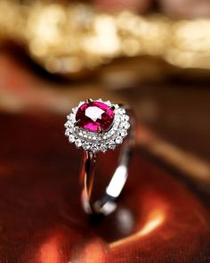 1.3ct Natural Pigeon Blood Ruby Oval Cut 18K Solid White Gold - Etsy Ballerina Ring, Blood Ruby, Jewelry Rings Diamond, Jewelry Diamond, Color Ring, Ruby Ring, Natural Ruby, Conflict Free Diamonds, Pigeon