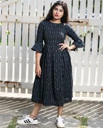 Frock Models, The Secret Label, Kalamkari Dresses, Ikkat Dresses, Casual Frocks, Frock Fashion, Ikat Dress, Frock For Women