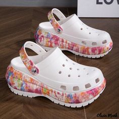 Olivia Mark - Elevated Slip-On Sandals with Thick Soles and Breathable Design Panda Shoes, Shoe Sole, Cowboy Style, Buckle Shoes, Eva Sole, Vintage Shorts, Short Boots, Cut Design, Olivia Mark