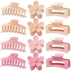 PRICES MAY VARY. 🌸ONE SIZE FITS ALL: Clips are made of sturdy & matte plastic materials and strong metal springs. They are flexible, durable, easy to use, and hard to break. Large sizes are perfectly suitable for your thick/normal thin/spar/fine/straight smooth hair. These matte claw clips are aesthetic accessories for women, that is what you are looking for 🌸NON SLIP: The powerful metal spring and the interlocking teeth design allow it to strong hold your hair firmly and create any hairstyle Big Hair Clips, Thinning Thick Hair, Matte Hair, Hair Clips For Women, Banana Clip, Thick Curly Hair, Hair Clamps, Hair Claw Clips, Hair Accessories Clips