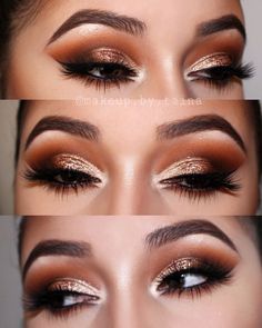 Gold Smoky Eye, Norvina Palette, Eye Makeup Cut Crease, Bronze Eye Makeup, Soft Smokey Eye, Smokey Makeup, Gold Smokey Eye, Eye Makeup Images