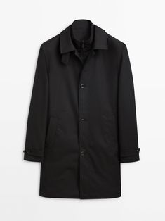 Find MASSIMO DUTTI Trench Coat With Detachable Lining on Editorialist. Trench coat with detachable lining Black Gabardine Outerwear For Fall, Solid Gabardine Outerwear With Concealed Placket, Black Gabardine Long Coat, Classic Gabardine Outerwear With Concealed Front Fastening, Classic Fitted Outerwear With Detachable Hood, Classic Outerwear With Long Sleeves And Concealed Front Fastening, Classic Outerwear With Concealed Front Fastening And Long Sleeves, Modern Black Outerwear With Concealed Placket, Tailored Gabardine Outerwear