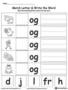 a printable worksheet for beginning and ending the word, which includes an image of