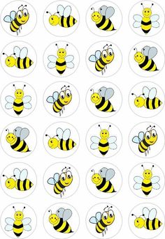 bees with different shapes and sizes on them