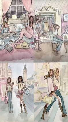 Shoe Diva Aesthetic, Girl Illustration Aesthetic, Fashion Model Sketch