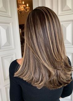 Straight Hair Highlights, Brown Straight Hair, Blonde Highlights On Dark Hair, Brown Hair Looks, Brown Hair Inspo