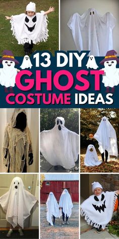 13 diy ghost costume ideas for kids and adults to make them look like they're