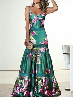 Women's Sheath Dress Maxi Long Dress Green Sleeveless Floral Patchwork Print Spring Summer Casual S M L Xl Xxl 3xl Womens Sheath Dress, Elegant Party Dresses, Bodycon Maxi Dresses, Oversized Dress, Floral Print Maxi Dress, Suspender Dress, Ruffled Maxi Dress, Evening Party Dress, Maxi Dress Party