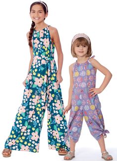 CHILDREN'S AND GIRL'S ROMPER, JUMPSUIT AND BELT
Pull-on jumpsuits have neckline casing with drawstring, front and back slits, narrow hems on lower edges and arm opening, side seam pockets and leg and length variations. A, B: Self fabric belt. C: Single thickness leg ties; wrong side of fabric will show.

FABRICS: Cotton Knits, Challis, Cotton/Cotton Blends.
Note: Fabric requirement allows for nap, one-way design or shading. Extra fabric may be needed to match design or for shrinkage.

NOTIONS: None.
Size Combinations: CCE(3-4-5-6), CHJ(7-8-10-12-14)




Fabric widths given in inches.


 
Childrens
Girls


SIZES
3
4
5
6
7
8
10
12
14


ROMPER AND BELT A


45"***
13/8

13/8

11/2

11/2

13/4

13/4

13/4

17/8

17/8

yds.


60"***
1
1
1
1
15/8

15/8

13/4

13/4

13/4

yds.


JUMPSUIT AND BELT Rompers For Teens, Romper Sewing Pattern, Jumpsuit Pattern Sewing, Sewing Machine Brands, Interfacing Sewing, Metal Dress, Sewing Pattern Shop, Baby Sewing Patterns, Sewing Patterns For Kids