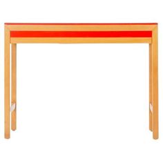 an orange and red table on a white background