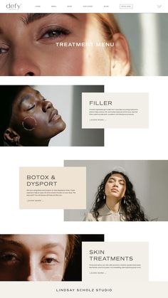 an image of a website design for beauty products