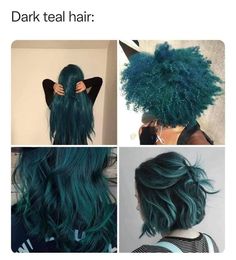 Dark Teal Hair, Teal Hair, Hairstyles For Layered Hair, Dye My Hair