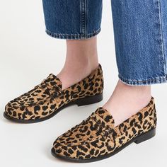 100% Authentic Tan/Black Colors Animal Print Jacquard Fabric Molded Footbed Round Toe Size 38 Brand New. Unworn. Retail $495 Suede Creepers, Leather Moccasins, Jacquard Fabric, Shoe Style, Black Tan, Mary Jane Sneaker, Loafers For Women, Black And Tan, Flat Shoes Women