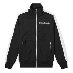 Palm Angels SS21 Classic Track Jacket 'Black White' PMBD001R21FAB0011001 Palm Angels, Stylish Sneakers, Track Jacket, Track Jackets, Perfect Pair, Track, Angel, Black White, Black And White