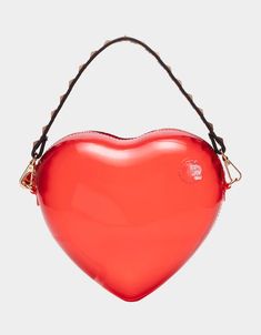 KITSCH HEART BEAT CROSSBODY RED | Heart Handbag – Betsey Johnson Cute Red Shoulder Bag For Valentine's Day, Cute Red Party Bag, Cute Red Party Bags, Trendy Red Heart-shaped Bag, Heart Handbag, Novelty Purses, Betsey Johnson Purses, Bucket Purse, Perfect Purse