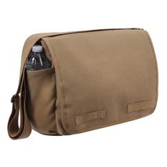 Rothco - Rothco Heavyweight Canvas Messenger Bag - 9751 - Walmart.com - Walmart.com Canvas Messenger Bag, Mocha Brown, Vintage Military, Military Style, Hook And Loop, Military Fashion, Bag Shoulder, Crossbody Shoulder Bag, Belt Bag