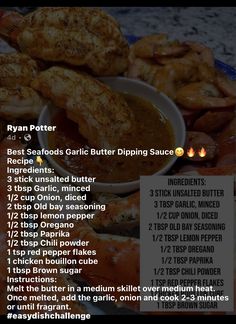 the recipe for baked garlic butter dipping sauce