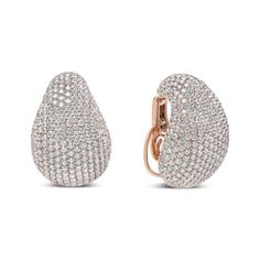 18K Rose Gold 13 1/5 Cttw Micro-Pave Diamond Sculptural Design Statement Stud Earrings (G-H Color, SI1-SI2 Clarity) Earrings Display, Pave Diamond Earrings, Design Statement, Earring Display, Earrings Collection, Micro Pave, Marketing Trends, Diamond Gemstone, 18k Rose Gold