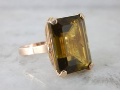 Rare Epidote Gemstone Of Incredible Quality Gold by MSJewelers Jupiter Jewelry, Deep Olive Green, Barn Coat, Crystal Formations, Ring Settings, Emerald Cut Rings, Gold Cocktail Ring, Gold Cocktail, Wooden Jewelry Boxes