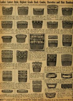 an old newspaper page showing different types of baskets