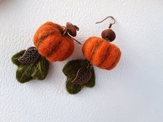 $ 15Pumpkin earrings are made using the needle felting technique. They consist of high-quality Australian carding wool, copper fittings and wooden beads. Felted pumpkin earrings are very light, comfortable to wear. They are very similar to real pumpkins. Undoubtedly they will not leave you unnoticed and emphasize your natural style. They are suitable not only for the fall, but for any season and any situation where you want to emphasize your individuality and uniqueness. This jewelry will cheer Carding Wool, Felt Orange, Real Pumpkins, Felted Earrings, Felt Pumpkins, Orange Jewelry, Felt Jewelry, Orange Earrings, Pumpkin Earrings