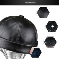 Sailor Cap, Brimless Hat, Round Hat, Leather Hat, Leather Hats, Flat Cap, Dad Caps, Berets, Skull Cap