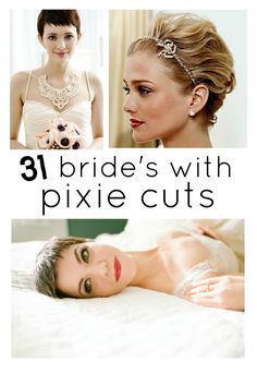 Perfect PIXIE Haircuts Part 4: Bride's with Pixie Cuts {A BEAUTIFUL LITTLE LIFE} Haircut Parts, Trendy Wedding Hairstyles, Short Wedding Hair, Penteado Cabelo Curto, Pixie Haircuts, Short Haircut, Hair Haircut, Trending Hairstyles, Wedding Hair And Makeup