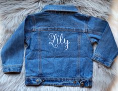 "Hello and welcome to my shop!! Here we have our super cute denim jackets. I can add a name to the front left or to the back of the jacket. These are perfect for that cute birthday picture. I can also add your favorite school or logo to them. Make sure to let me know what thread color at checkout. If not specified I'll do it in white If you would like to add flowers, stars, hearts or other designs to the jacket purchase extra monograms here: https://www.etsy.com/listing/796309653/add-to-my-order Boys Jean Jacket, Kids Denim Jacket, Birthday Picture, Jean Jacket For Girls, Cute Birthday Pictures, Kids Jackets, Toddler Jacket, Custom Denim, Cute Birthday