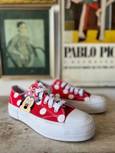 Label: Disney Size: Ladies 10 Condition: excellent with minor wear This item is preloved. Please let us know if you have any questions. Fun Low-top Sneakers With Cartoon Print, Casual Mickey Mouse Lace-up Sneakers, Casual Low-top Sneakers With Character Print, Casual Low-top Mickey Mouse Sneakers, Disney Mickey Mouse Low-top Sneakers, Casual High-top Mickey Mouse Sneakers, Cute Minnie Mouse Low-top Sneakers, Cute Mickey Mouse Low-top Sneakers, Cute Low-top Sneakers With Mickey Mouse Design