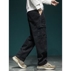 Retro Washed Functional Military Black Cargo Pants Fabric: 100% cotton Size: M, L, XL, 2XL, 3XL, 4XL Multiple Color Selections: Khaki, Black, Gray  Season: Spring, Fall, Summer, Winter Black Tapered Leg Cargo Jeans With Pockets, Baggy Straight Leg Black Work Pants, Baggy Black Straight Leg Work Pants, Black Wide Leg Cargo Pants For Outdoor, Black Cargo Style Work Pants, Black Tapered Leg Cargo Work Pants, Black Tapered Leg Work Pants With Cargo Pockets, Black Cargo Style Full Length Work Pants, Black Relaxed Fit Work Pants