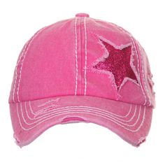 Bt-14_hot Pink Perfect Look: This Beautiful Vintage Cap Design Gives You The Ability To Highlight And Contrast Many Different Outfits. Perfect To Wear Indoors And Outdoors. This Hat Will Allow You To Look Fabulous No Matter Your Hair Type. Perfect Quality: This 100% Cotton Is Good For Both Outside And Inside. It's Machine Washable Perfect Fit: One Size Fits Most, Adjustable Band Pink Distressed Cap, Distressed Pink Hat One Size, Distressed Pink Hat One Size Fits Most, Pink Distressed Hat, Distressed Pink Hat, Mcbling Hat, Glitter Ponytail, Y2k Pink Aesthetic, Dr Wardrobe