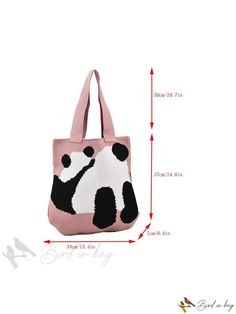 Bird in Bag - Panda Cartoon Pattern Tote Bag Purse, Perfect for All Occasions Panda Cartoon, Animal Bag, Tote Pattern, Tote Bag Purse, Tote Bag Pattern, Cartoon Pattern, Crochet Bags, Bird In Bag, Crochet Bag