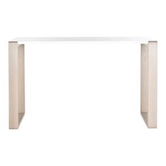 a white table with two legs on it