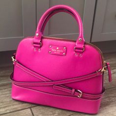 Kate Spade Bright Pink Purse With Removable Shoulder Strap - Like New! Purchased From Outlet And Kept In Dust Bag, Used Once Bags Kate Spade, Pink Purse, Kate Spade Purse, Kate Spade Bags, Kate Spade Bag, Bright Pink, New Color, Outlet, Kate Spade