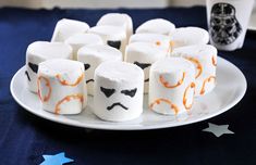 marshmallows are arranged in the shape of darth vader's faces