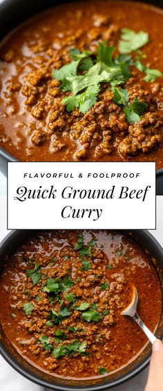 Image for Quick Ground Beef Curry Flavorful Dinner, Beef Curry, Curry Recipes, One Pot Meals, One Pot, No Time, Ground Beef, Comfort Food, Yummy Food