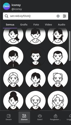 an iphone screen showing different avatars on it