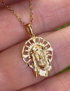 This Jesus Christ Pendant is very delicate and unique ✨ Its beauty comes from the intense care and excellent hand crafting by our legendary jewelry masters ✨ This 14k Solid Gold pendant is so durable and sturdy, a lifetime jewelry that would last forever. You may purchase only the pendant without chain. Pendant bail is wide enough to fit all sorts of chains. P R O D U C T * D E T A I L S 14K Solid Gold Size - 17.7 inches (45 cm) Pendant height: 0.78 inches (2 cm) Pendant width: 0.5 inch (1.3 cm) Gold Pendant Jewelry God, Spiritual Yellow Gold Jewelry With Diamond Cut, Gold Spiritual Jewelry With Diamond Cut, Spiritual Gold Jewelry With Diamond Cut, Spiritual Gold Diamond Cut Jewelry, Symbolic 14k Gold Diamond-cut Jewelry, Symbolic 14k Gold Jewelry With Diamond Cut, Symbolic 14k Gold Diamond Cut Jewelry, Symbolic Diamond Cut Jewelry Gift