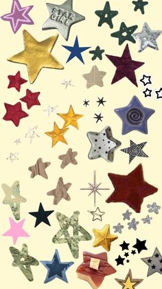 many different colored stars and numbers on a white background