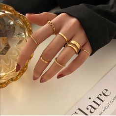 Gold Knuckle Rings Set For Women Teen Girls Snake Chain Stacking Ring Vintage Boho Midi Rings Size Mixed Rings Vintage Boho, Rings Set For Women, Gold Butterfly Ring, Chain Rings, Couples Ring Set, Body Chains, Knuckle Ring, Trendy Ring, Butterfly Ring