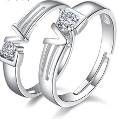 "925 Sterling Silver Crystal Love Heart Couple Ring For Woman And Man, J924 Metal: 925 Sterling Silver Size: Adjustable (6.5 To 8.5) Stone: Cubic Zirconia 100 % Lead And Nickel Free 100 % Hypoallergenic Will Not Tarnish Or Fade Perfect For Gift, Holiday, Christmas, Birthday, Vacation, Mother's Day, Valentine's Day, Wedding, Engagement , Bridal, Promise, Anniversary, Party Item Code: R019 Thank You For Shopping With Us!""" Elegant Sterling Silver Couple Rings For Valentine's Day, Silver Couple Rings With Diamond Accents As Gift, Silver Solitaire Promise Couple Rings, White Couples Rings For Valentine's Day, Silver Open Ring Diamond Ring For Valentine's Day, Valentine's Day Silver Open Diamond Ring, Sterling Silver Open Ring For Couples Anniversary, Silver Sterling Silver Couple Rings, Silver Couple Rings With Vs Clarity For Anniversary