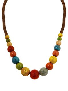 PRICES MAY VARY. Beautiful boho necklace features a unique combination of ceramic beads in various shapes, sizes and colors Easy to wear with an adjustable sliding brown waxed cord, just put over the head and you're ready to go. Necklace length: 19.7" (50 cm) Give this stunning piece of bohemian jewelry as a great Valentine's Day, Christmas, birthday, or anniversary gift A nice addition to any jewelry collection that surely makes you stand out from the crowd in style If there is any problem with Bohemian Jewelry Gift, Ceramic Beads Necklace, Tibetan Jewelry, Colorful Ceramics, Colorful Boho, Ceramic Beads, Bead Strand, Strand Necklace, Bohemian Jewelry