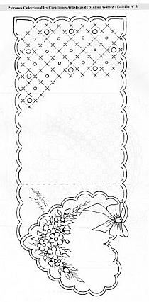 an image of a paper with flowers and laces on the edges, in black and white