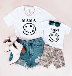 Mommy And Daughter, Smiley Face Shirt, Matching Shoes, Mama Shirt, Matching Dresses