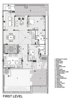 the first level floor plan for an apartment with two bedroom and living room, as well as