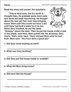 the worksheet for reading and writing about animals, including an image of a monkey