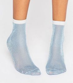 ASOS Glitter Socks With Contrast Tip ( Glitter Outfit, Shopping Essentials, Glitter Socks, Mode Inspo, Fashion Socks