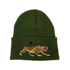 Tiger Toque - stuntintoronto Duchess Tattoo, Tiger Drawing, Knit Beanies, Brown Tiger, Pink Olive, Tiger Design, Aged To Perfection, January 2024, Yoga Shop